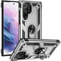Mycotech Handyhülle Outdoor Armor Case Samsung Hülle Für Samsung Galaxy S22 Ultra-Silber