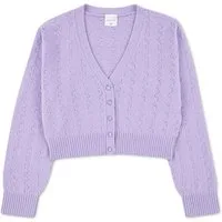 Abercrombie Kids Strickjacke AFG POINTELLE CARDIGAN mit Lochmuster