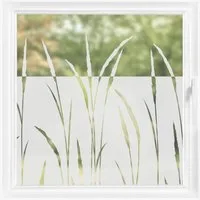 Bilderdepot24 Fensterfolie statisch haftend Motiv Fensterdeko Schilf Gräser Bordüre Blume, blickdicht, Innen Fenster Tür Balkontür Küche Badezimmer Wohnzimmer Schlafzimmer