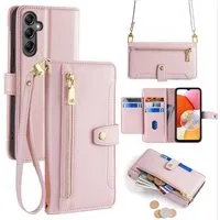betterfon Handykette für Samsung Galaxy Leder Umhänge Hülle mit Kartenfächer, Hände frei – mit Silikonhülle & Schnur für flexiblen Alltag