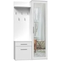 Beautysofa Kompaktgarderobe Fiora (Garderobenschrank + Paneel + Schuhschrank, Garderoben-Set, 5 Kleiderhaken) Breite:100 cm