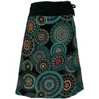 Guru-Shop Minirock Bestickter knielanger Rock, Boho chic, Retro.. alternative Bekleidung
