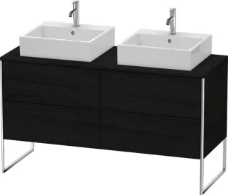 Duravit XSquare Konsolenwaschtischunterbau bodenstehend Eiche Schwarz Matt 1400x548x778 mm - XS4926B XS4926B1616