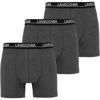 Lavecchia Boxershorts Lavecchia Herren Boxershorts 3er Pack FL-1020 (Anthrazit, 8XL) (Packung, 3-St) mit Logoschriftzug am Bund