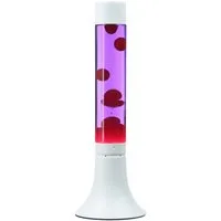 Licht-Erlebnisse Lavalampe YVONNE, Warmweiß, Tischlampe Rot Lila Weiß mit Kabelschalter dekorativ Tischleuchte