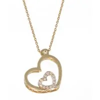 Bella Carina Kette mit Anhänger Anhänger Herz mit Diamanten / Brillanten 585 Gold 14 Karat, 585 Gold