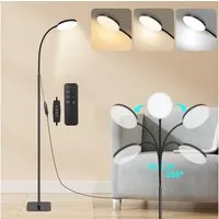 MUPOO LED Stehlampe Standleuchten mit Fernbedienung, LED Leselampe Stehend Dimmbar, Dimmbar Einstellbare Flexible Stehleuchte,mit 3 Farbtemperaturen