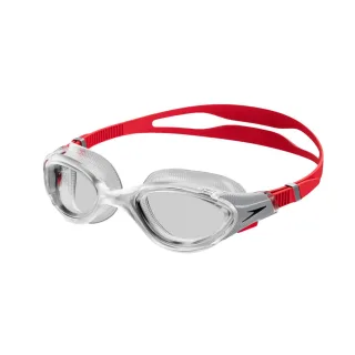 Speedo - Passt sich dem Gesicht an Schwimmbrille für Herren (Rot/Silber/Transparent)