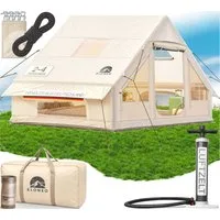 ELONEO aufblasbares Zelt ELONEO Glamping Zelt für 2-8 Personen mit Dachfenster, Personen: 8, UV-Schutz: UV50+
