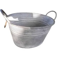 Deko-Impression Pflanzkübel Zinkwanne Pflanztopf Zinkbottich Blumentopf 33 x 25 cm Grau (1 St)