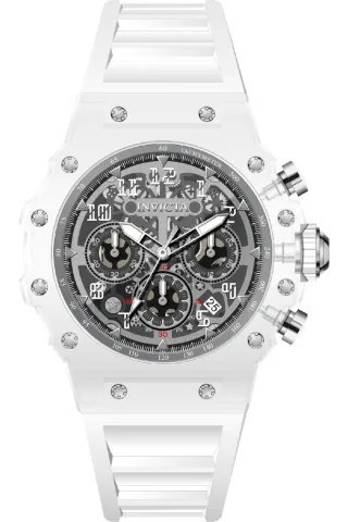 Invicta Racing 69680 Herrenuhr - Quarzwerk - Acryl mit silbernem Zifferblatt - 43 mm