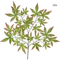 Kunstzweig Kunstzweig Zweig Künstlicher Ahornzweig Herbstfärbung 65 cm 12 Stück Dekozweige, Decovego, Höhe 65 cm