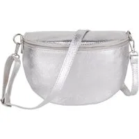 MIRROSI Bauchtasche Damen, aus Echtleder, Made in Italy,Umhängetasche, Brusttasche (Schultertasche für jeden Anlass (1 Tasche & 1 oder 2 Gurte), 26x20x8cm, Reißverschlussfach auf der Rückseite), Crossbody Bag, gemusterten& verstellbaren Schulterrieme