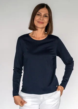CLARINA - Ganzjahres NOS Rdh.-Shirt, 1/1 623 marine - Gr. - 42
