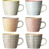 Bloomingville Tasse Bloomingville Carla Tassen 6er Set, Steinzeug