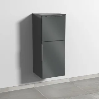 Sanipa 3way Mittelschrank mit 1 Tür und 1 Auszug, Anthrazit-Glanz, UF12779 UF12779