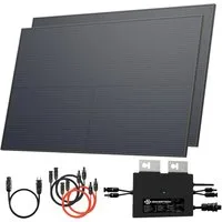 Solarway Balkonkraftwerk 1000W Komplettset Envertech 800 Watt Solaranlage Steckdose, 1000 W, Monokristallin, (Solaranlage Komplettset Premium - Solarmodule), IP67 Plug&Play Jahrelange Garantie