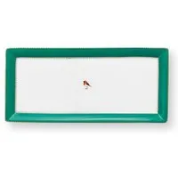 PiP Studio Tortenplatte Kuchenplatte Love Birds Rechteckig Emerald (33,3x15,5cm)