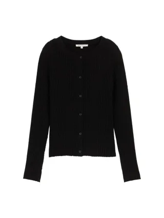 TOM TAILOR Denim - Cardigan mit Rippstruktur schwarz - Gr. - XL