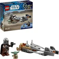 LEGO® Der Mandalorianer und Grogu auf ihrem Speeder Bike (75436) Konstruktionsspielsteine, (58 St), LEGO Star Wars