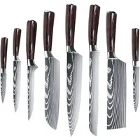 Fine Life Pro Messer-Set Küchenmesser Komibpaket mit Geschenkbox (Set, 8-tlg), Asiatisches Edelstahl Messerset