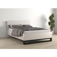 Home affaire Bettgestell Bronne, Topeseller, Industrial Design (In den Breiten 140cm, 160cm und 180cm), Stauraumbett in drei Breiten, stabil mit Kufen in Metalloptik