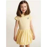 # SATURNDAY Sommerkleid Balloon-Kleid aus Baumwolle mit Herz Stickerei in gelb