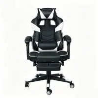 Puluomis Gaming-Stuhl mit Fußstütze 150kg, Bürostuhl Ergonomisch Chefsessel Racing Stuhl