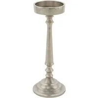 Spetebo Kerzenständer Aluminium Kerzenständer silber - 28 cm (Stück, 1 St., Kerzenhalter), Metall Kerzenständer im antiken Design