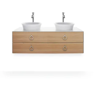 Duravit White Tulip Konsolenwaschtischunterbau wandhängend Natur Eiche & Weiß Matt & Seidenmatt 1300 WT4993BH536