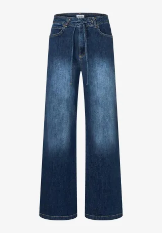 MORE & MORE - weite Jeans mit Tunnelzug blau - Gr. - 36