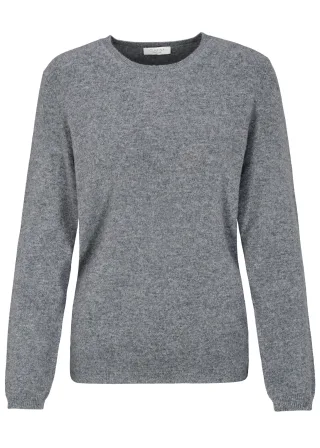 CLARINA - NOS Pullover, Rundhals,1/1-Arm 842 flanell mel. - Gr. - 36