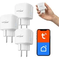 GreenBlue Steckdose GB735 Tuya Smart-WLAN-Steckdose mit Programmierfunktion, 3-St., Android/iOS/Alexa/Google Home, Timer, Leistungsmesser