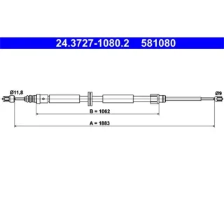 ATE Handbremsseil hinten Renault Megane 3