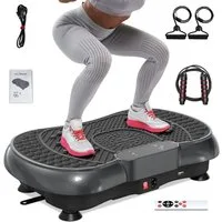 Dskeuzeew Vibrationsplatte Vibrationsplatten mit leiser Motor + Bluetooth, 99 Intensitätsstufen, (Packung, inkl. Trainingsbänder), Ganzkörpertraining, Fett verlieren - inkl. Trainingsbänder