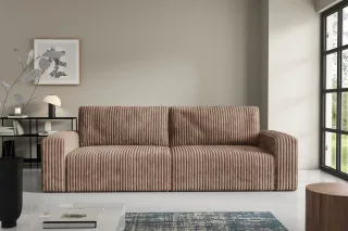 Sofa 3-Sitzer mit Schlaffunktion NATALIA in Stoff Tilia Beige