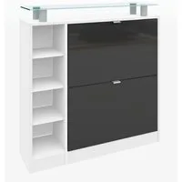 borchardt Möbel Schuhschrank Dolly, Schuhregal, Schuhkipper mit Glasablage und Metallgriffen Breite 89 cm