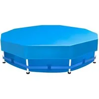 Sekey Pool-Abdeckplane Poolabdeckung Rund Swimmingpool Abdeckplane Sommer & Winter Schwimmbad, Wind- & Staubdicht, keine zusätzlichen Befestigungen nötig