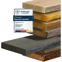 tømmermann Wandregal Schweberegal Holzregal mit Baumkante - Hängeregal aus Massivholz Eiche, Komplett-Set