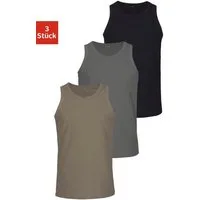 H.I.S Tanktop, Unterziehshirt, Unterhemd für Herren (3er-Pack) unifarben, Rundhalsausschnitt, aus Baumwolle