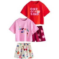 Next Shirt & Shorts Oberteil und Shorts, 2-teiliges Set (4-tlg)