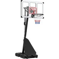 COSTWAY Basketballständer, 150-305 cm, mit PC-Rückwand & befüllbarer Sockel