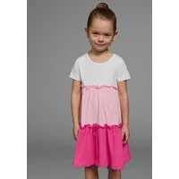 KIDSWORLD Jerseykleid - Volantkleid für kleine Mädchen festliche Anlässe, kniefreie Länge, verspielter Stil
