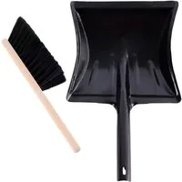 Garronda Reinigungsbürsten-Set Metall Kehrschaufel Set mit Kehrblech und Handbesen GD-0172, (Kehrschaufel Metall und Handfeger Set, 1-tlg)