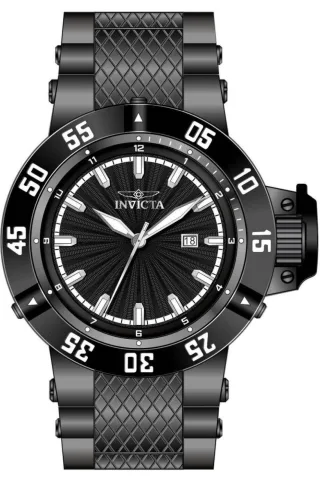 Invicta Subaqua 50794 Herrenuhr - Quarzwerk - Edelstahl mit schwarzem Zifferblatt - 50 mm