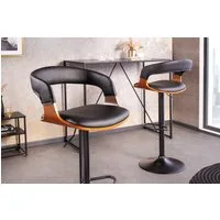 riess-ambiente Barhocker MANHATTAN schwarz / braun (Einzelartikel, 1 St), Kunstleder · Metall · höhenverstellbar · 360° drehbar · mit Lehne