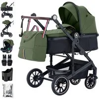Daliya® Kombi-Kinderwagen NEOMOVE 3in1 Kinderwagen mit i-Size Babyschale & Buggy, (Reise-Set, 10-tlg), Kinderwagen mit i-Size Babyschale, Alu-Rahmen, Großer Einkaufskorb