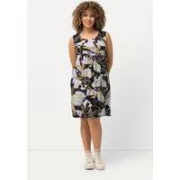 Ulla Popken Minikleid Jersey-Minikleid floraler Druck Rundhals ärmellos