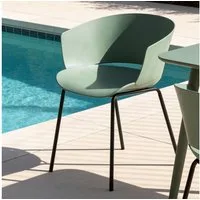 IDIMEX Gartenstuhl NIVEL (4 St), In & Outdoor Schalenstuhl modern im 4er Set, UV-beständig olivgrün