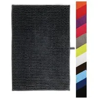 MSV Badematte CHENILLE, Höhe 12 mm, Badteppich, 100% Polyester Microfaser, Anti-Rutsch Beschichtung, mit praktischer Schlaufe zum Aufhängen, Waschbar 30°, Flauschig weich und warm, in 3 Größen erhältlich: 40 x 60, 50 x 80 und 60 x 90, viele angesagte